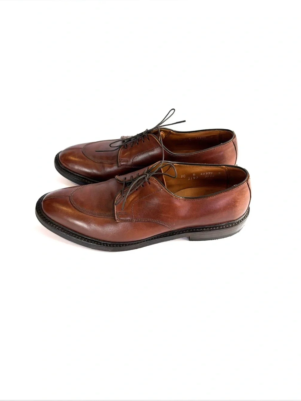 Allen Edmonds Walton Brown Leather Split Toe Oxford Dress Shoes Men Size 10 B